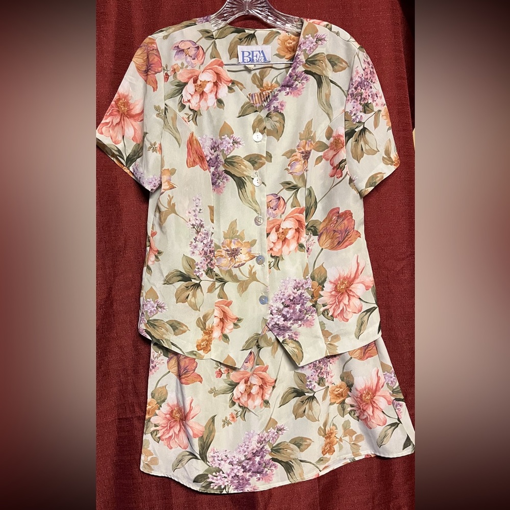 BFA Classics floral top and skirt set